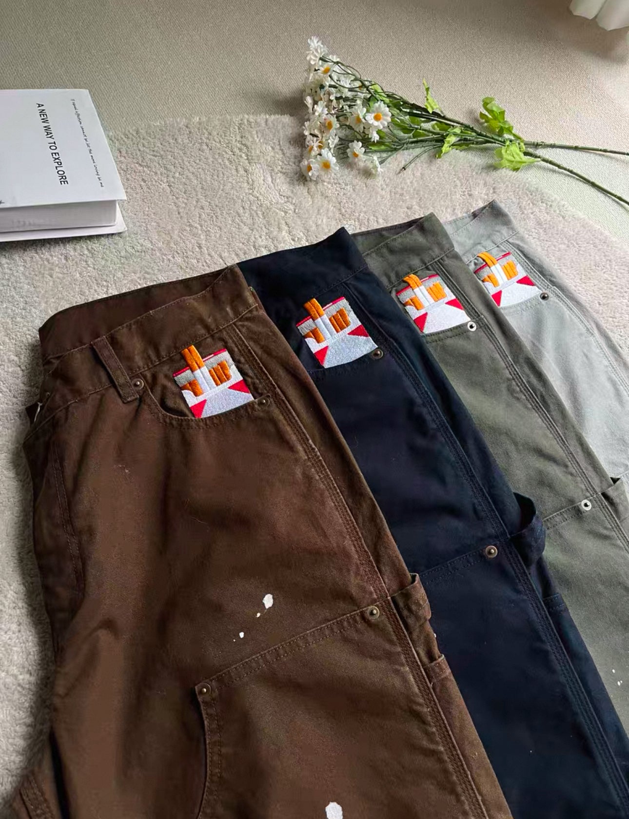 Ciga Case Embroidery Carpenter Pants