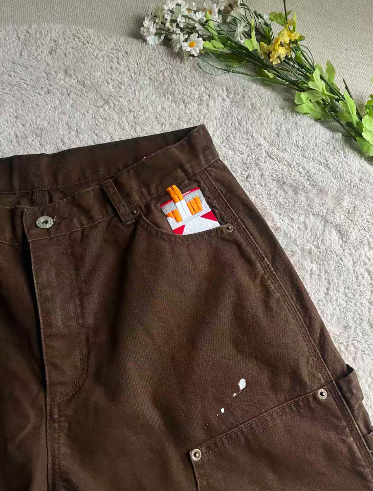 Ciga Case Embroidery Carpenter Pants