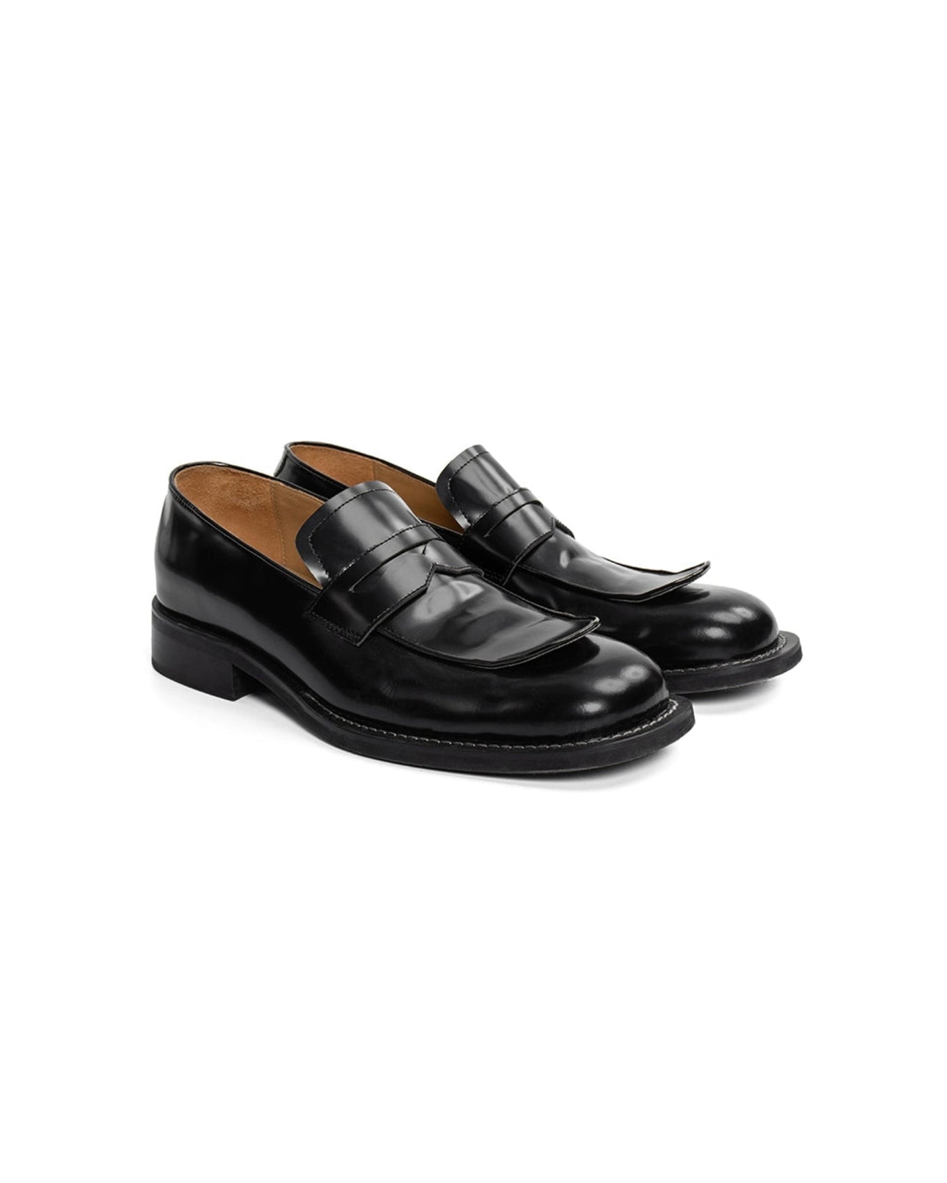 Noir Crest Loafers