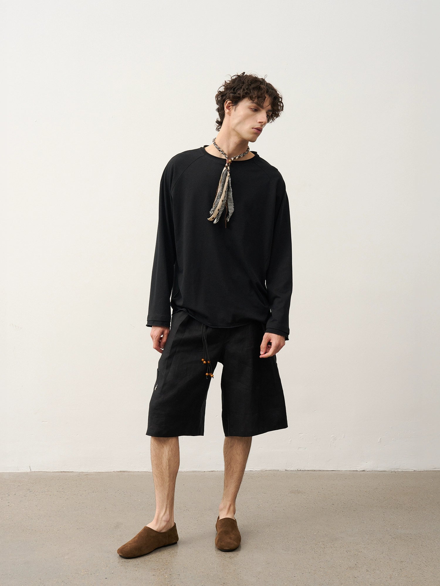 Linen Cropped Shorts