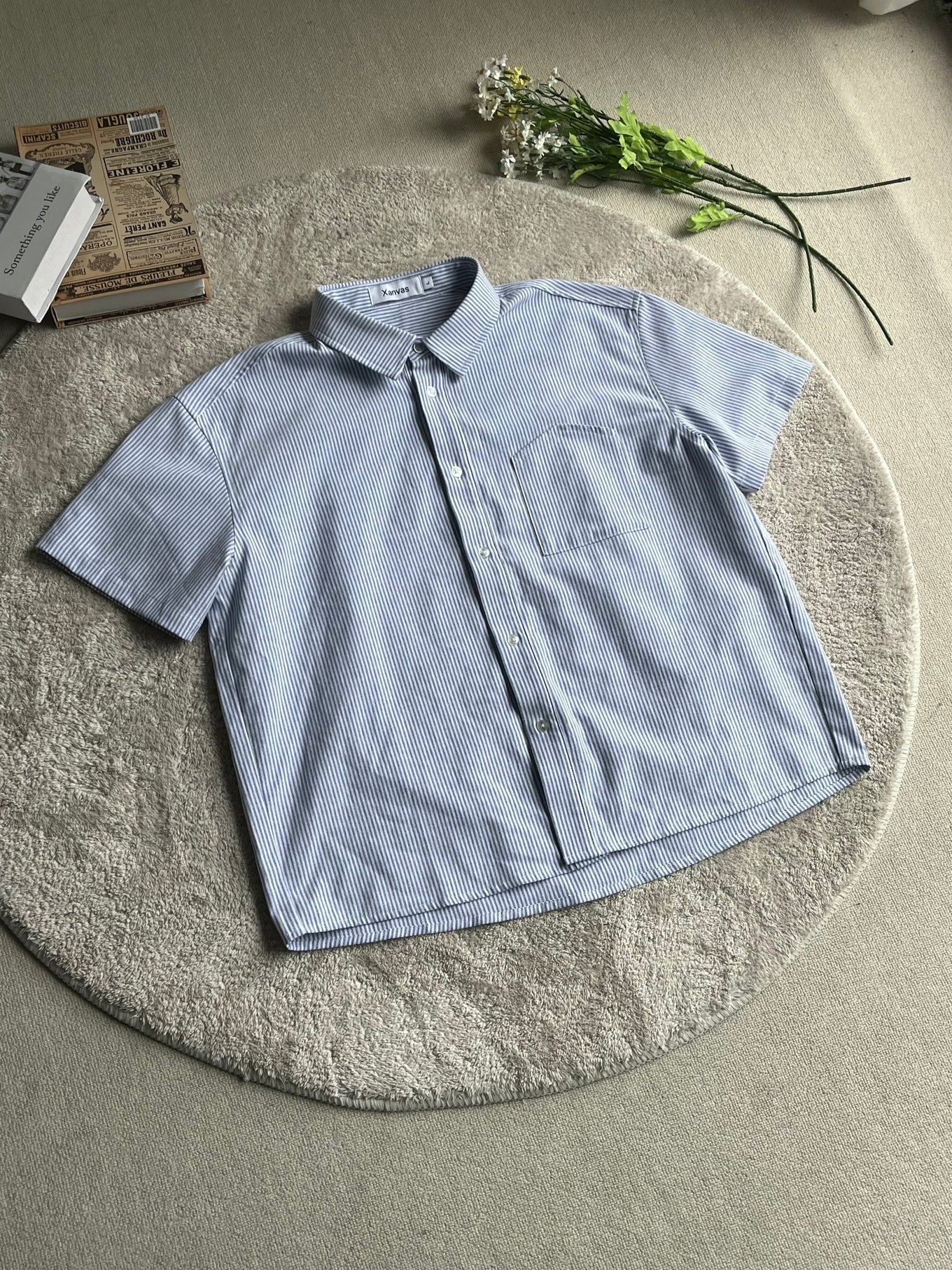 Upside Down Pocket Striped Shirt