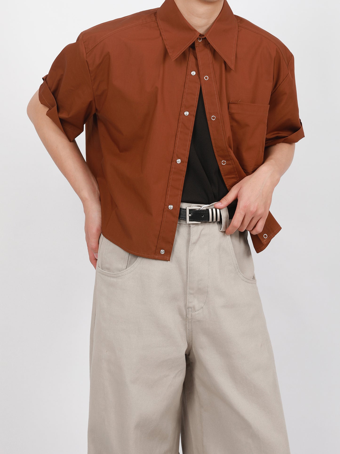 Boxy Button Temperament Shirt