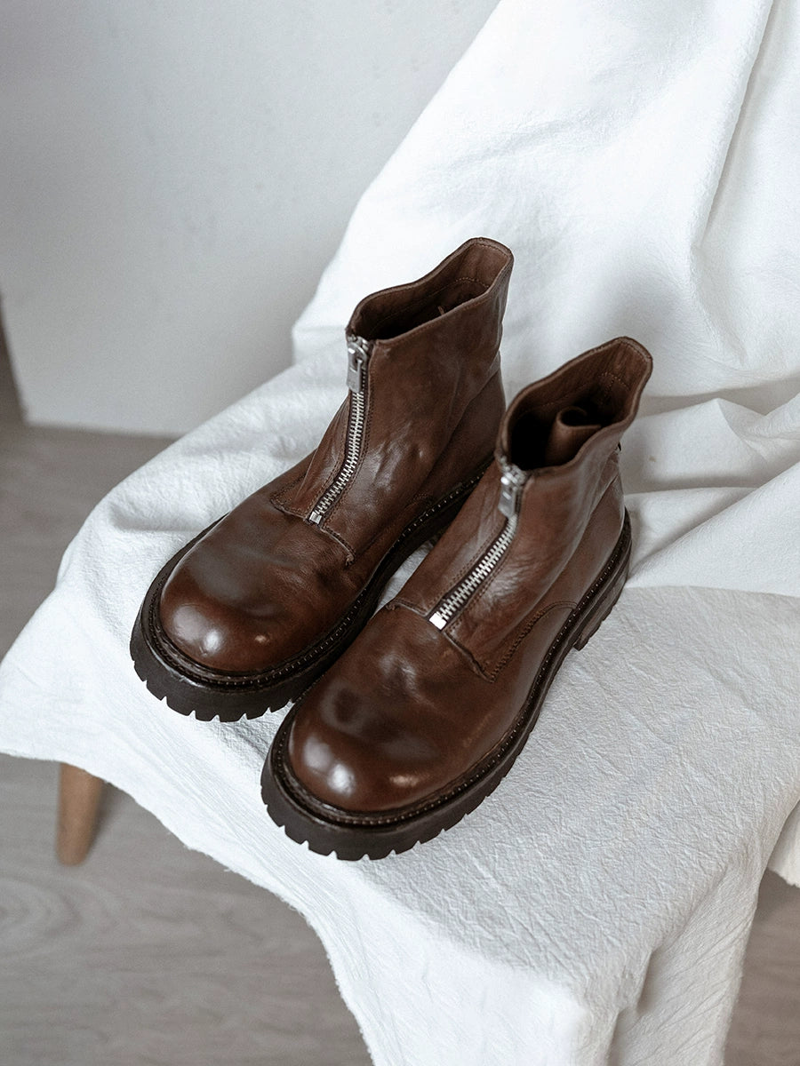 Forge-Zip Leather Boots