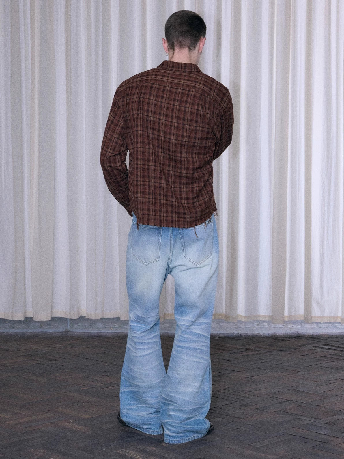 Brown Check Long Sleeve Shirt