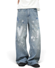 "Painter Cut" Wide-Leg Jeans