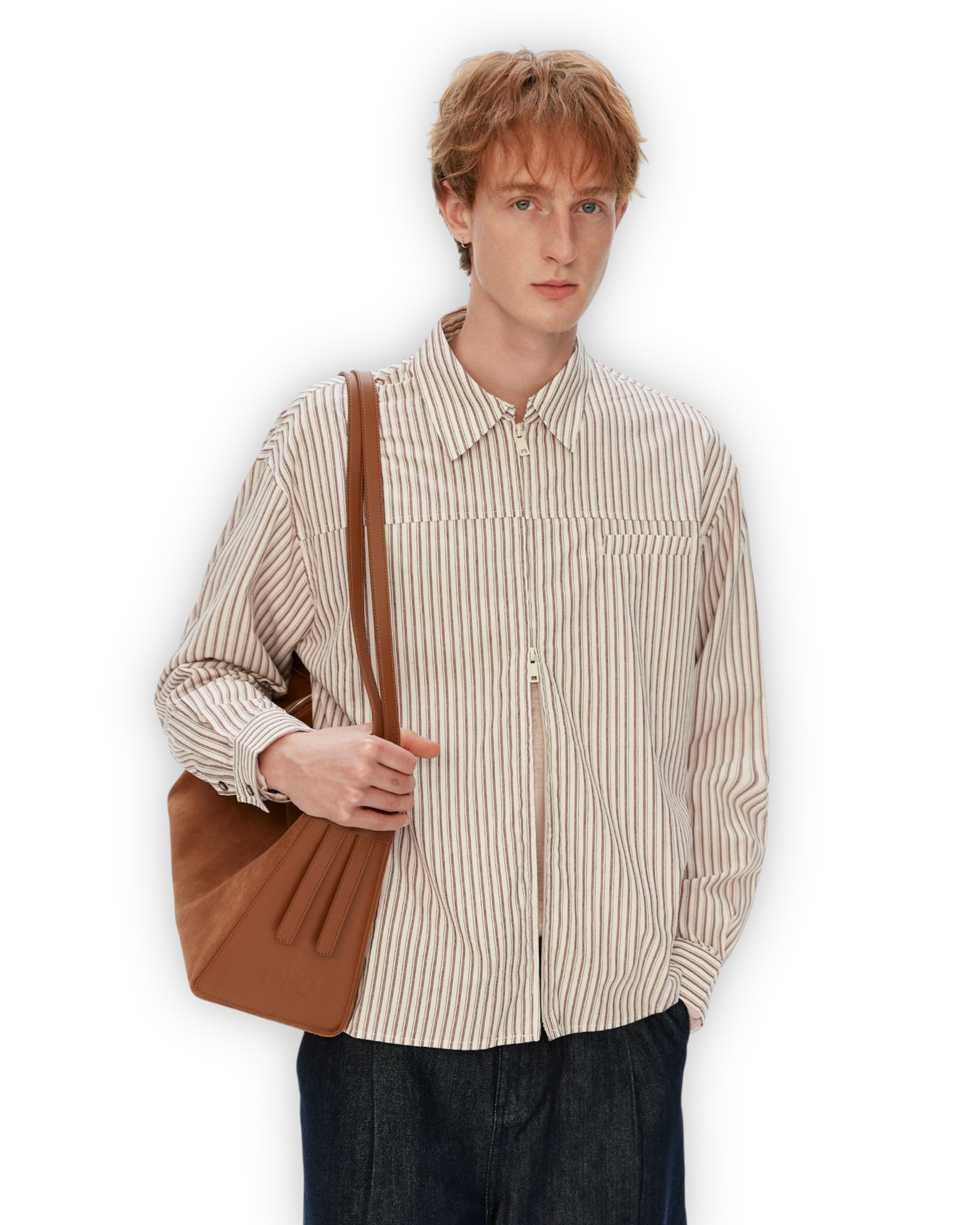 "Striped" Double Zip Shirt