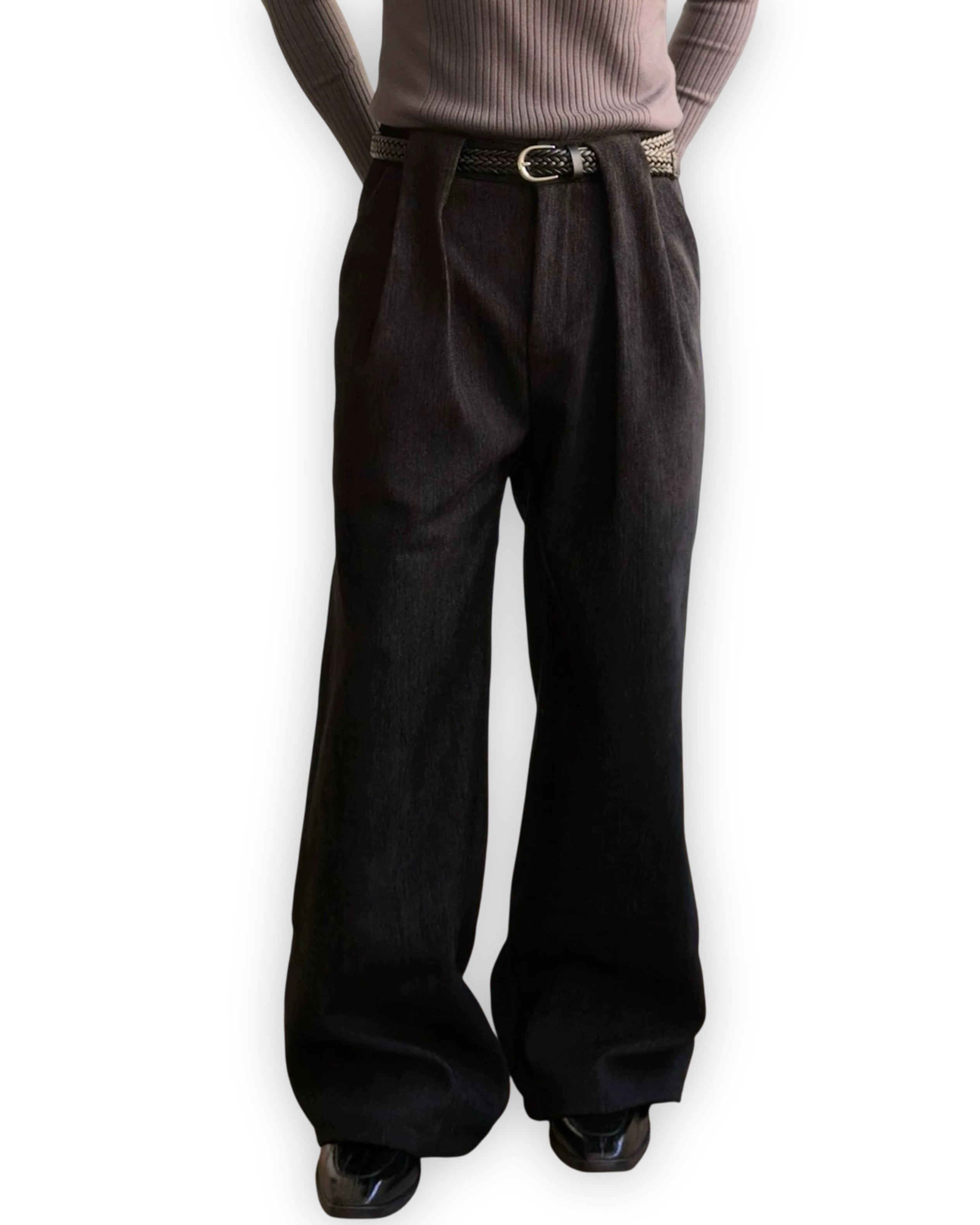 "Lapped" Pleated Trousers