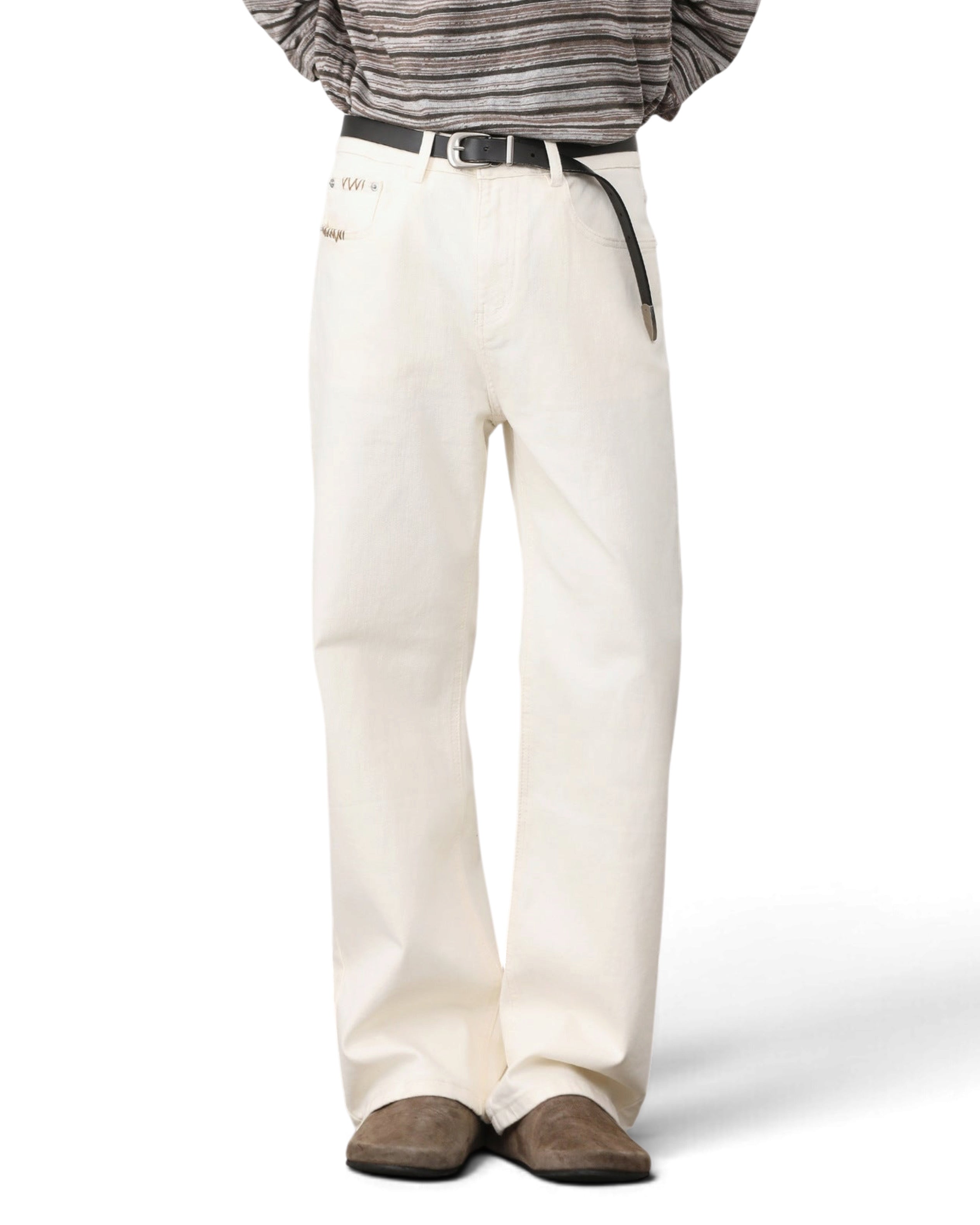 "Ivory" Loose Bootcut Jeans