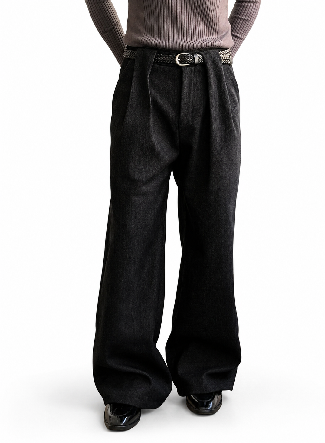 "Lapped" Pleated Trousers