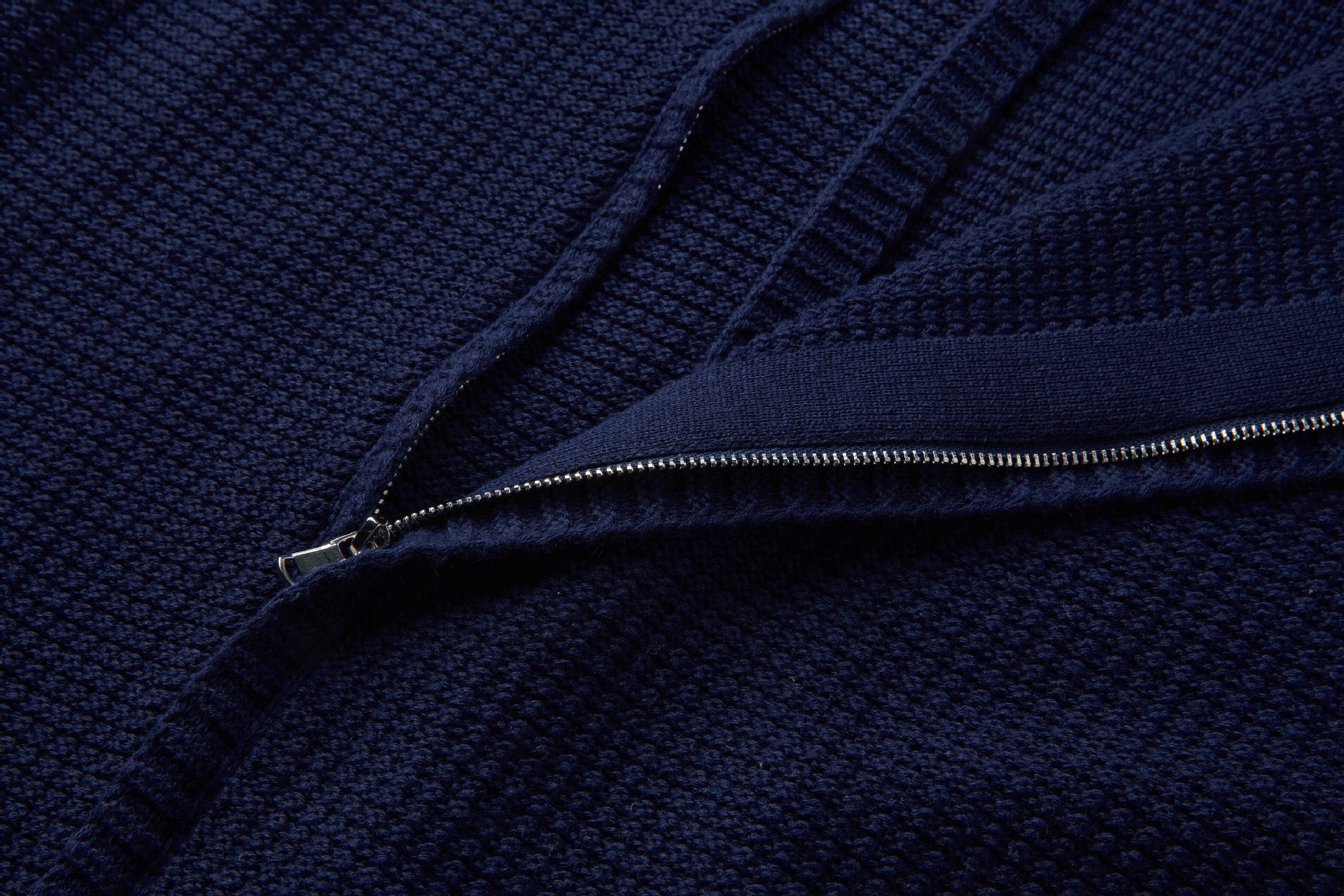 “Offset” Zip Knit