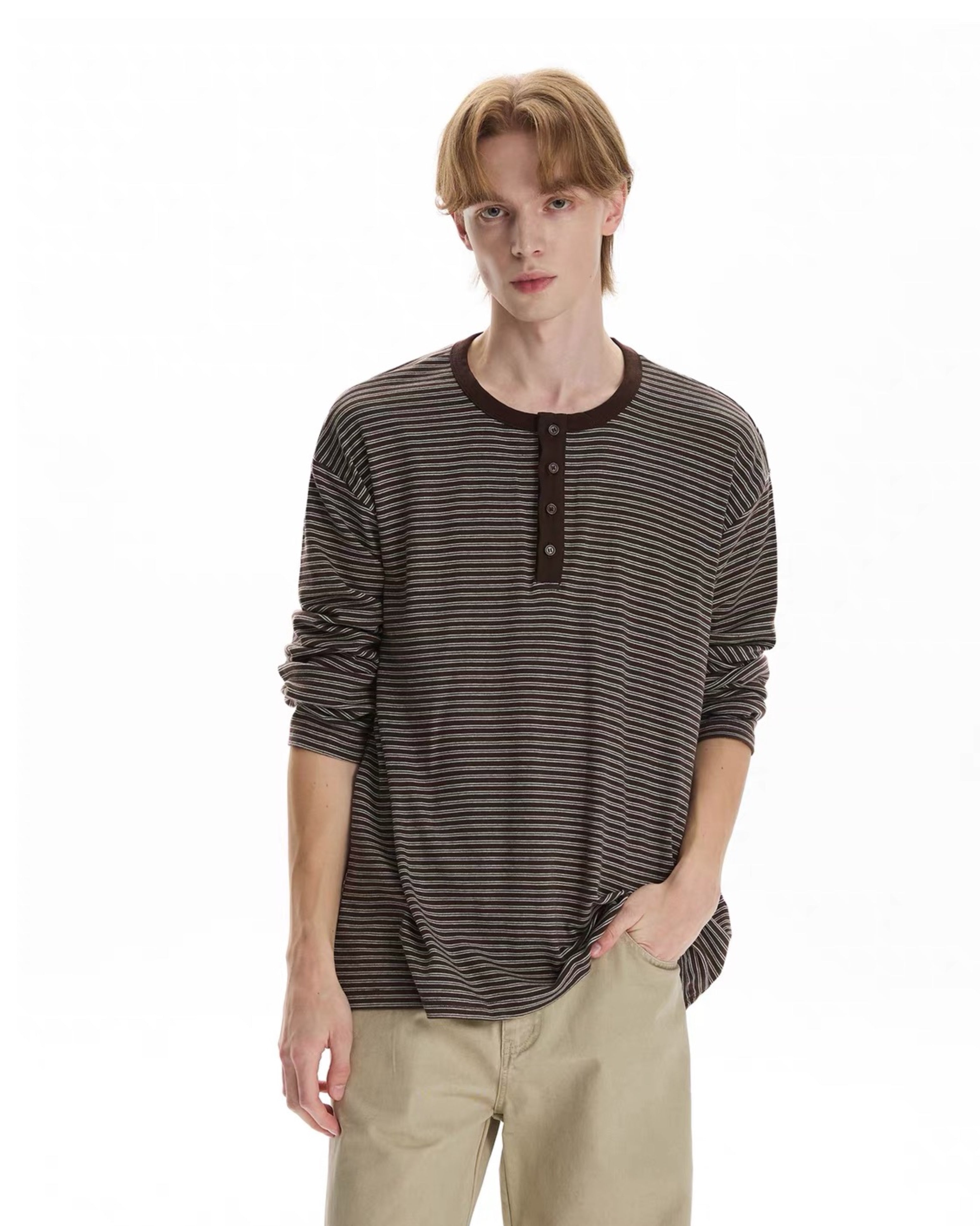 "Ringer" Striped Henley