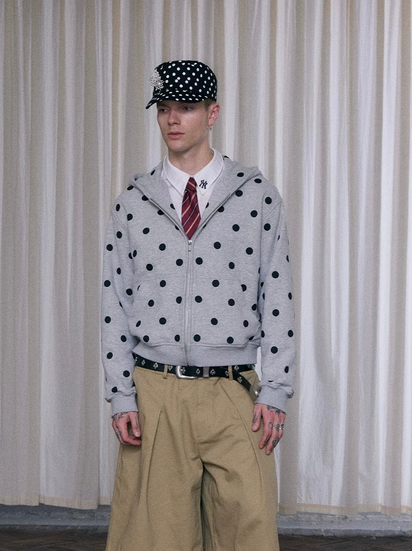 Polka Dot Fleece  Sweatshirt