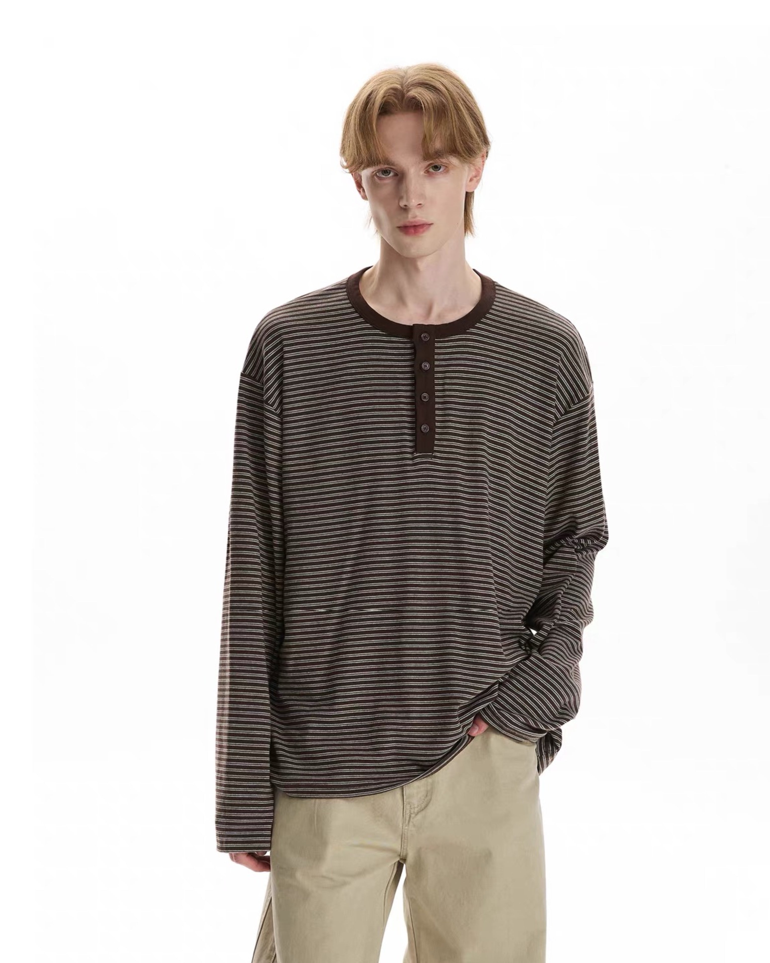 "Ringer" Striped Henley