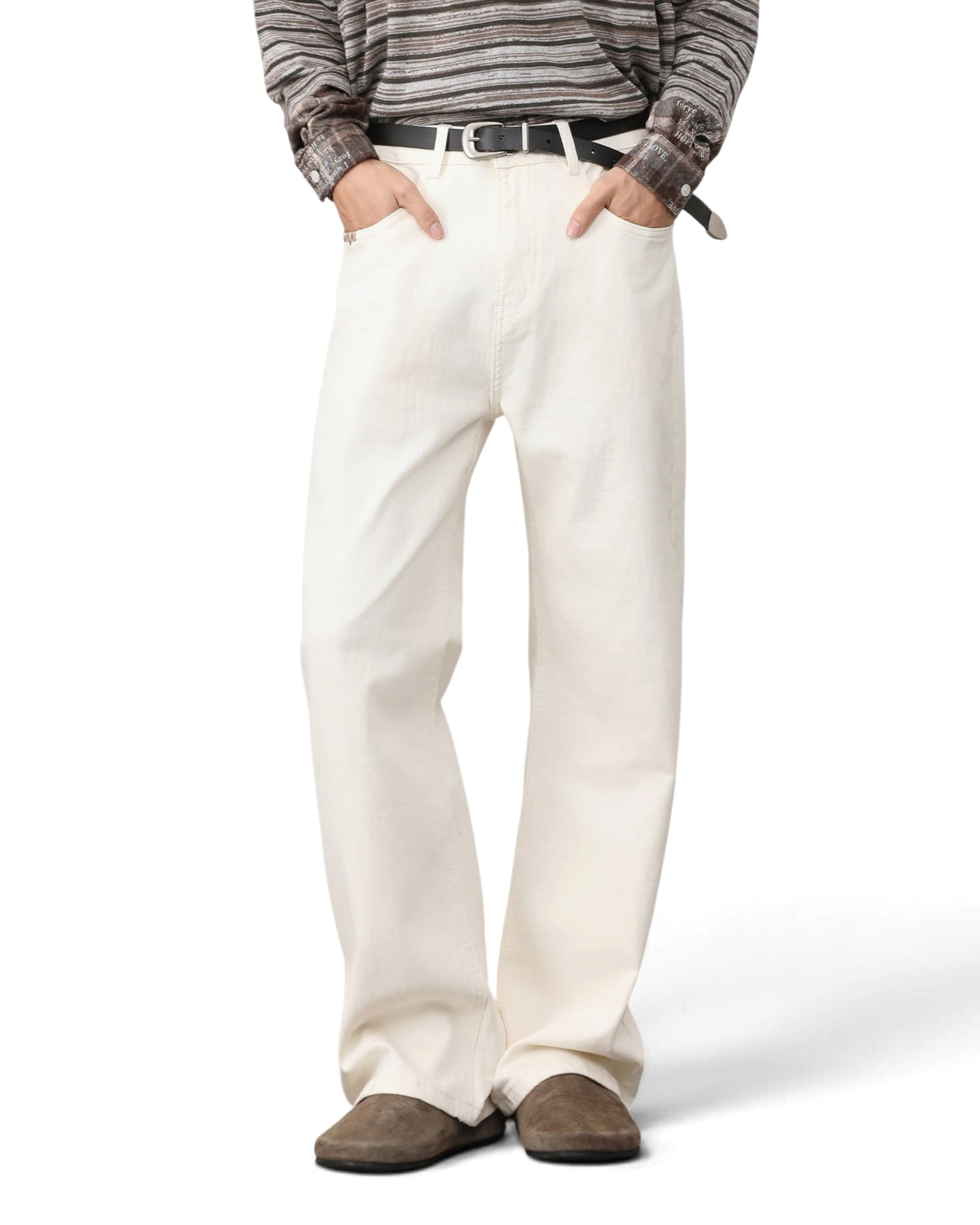 "Ivory" Loose Bootcut Jeans