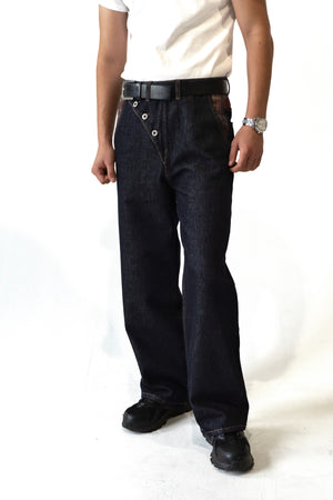 “Blueberry” Slanted Raw Denims