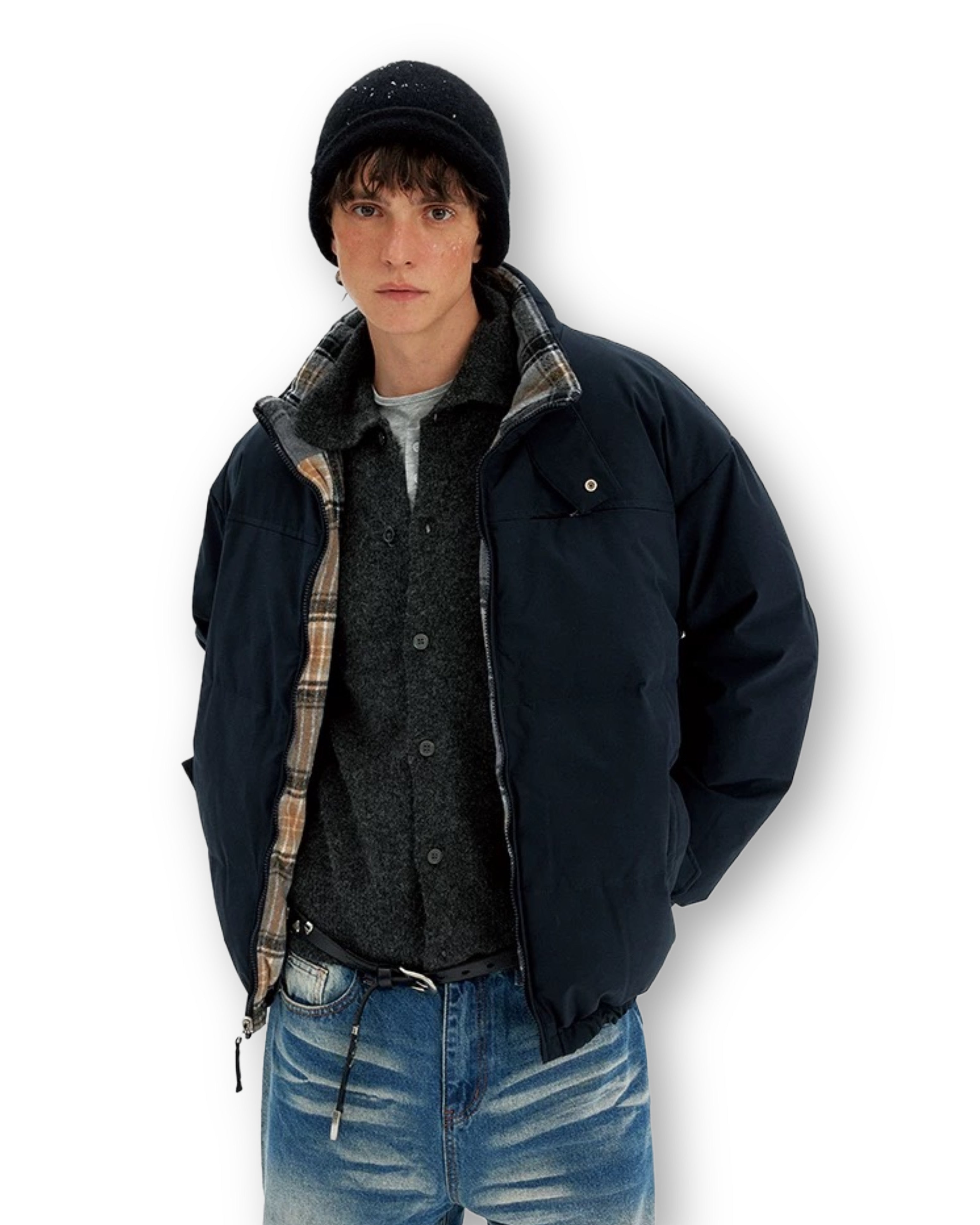 “Plaid” Reversible Puffer Jacket