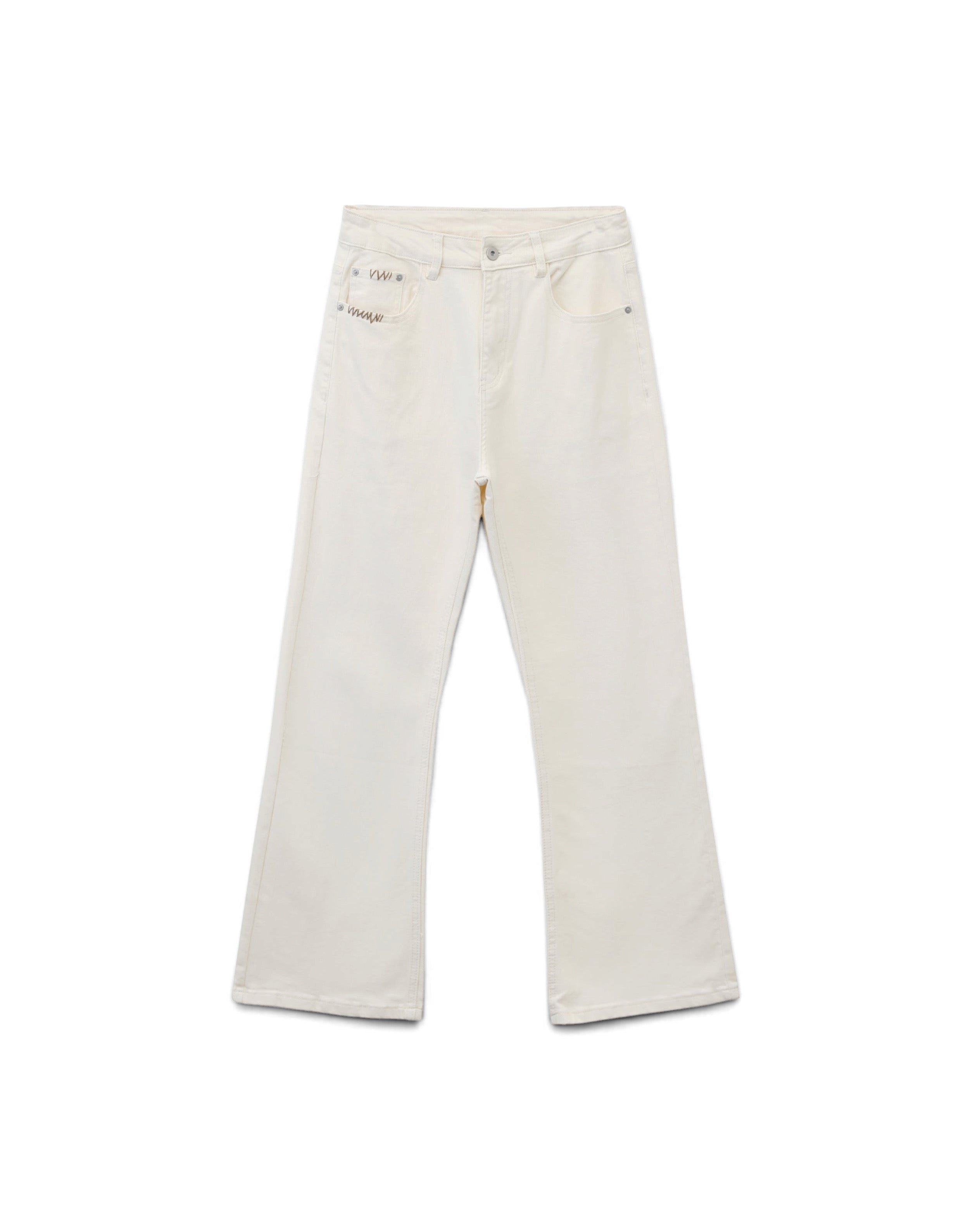 "Ivory" Loose Bootcut Jeans