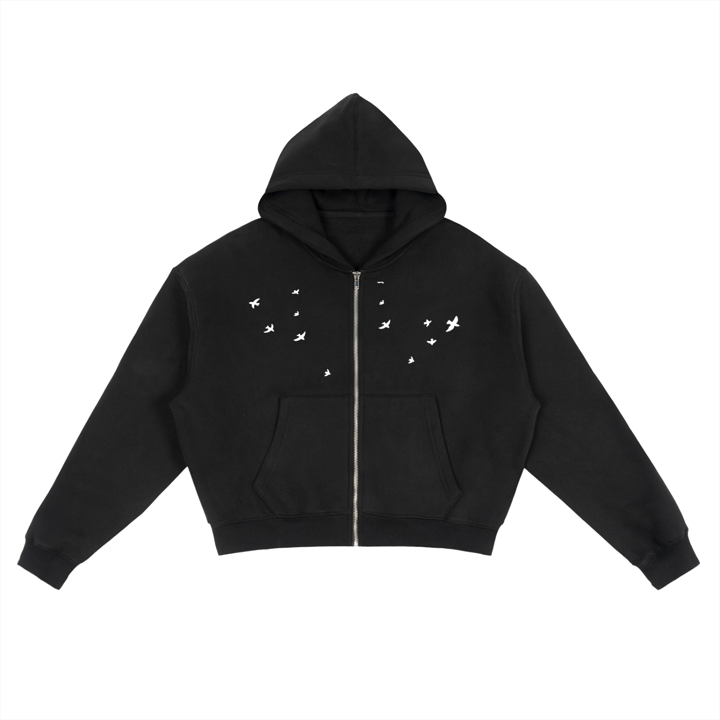 Dove Zip-Up Boxy Hoodie