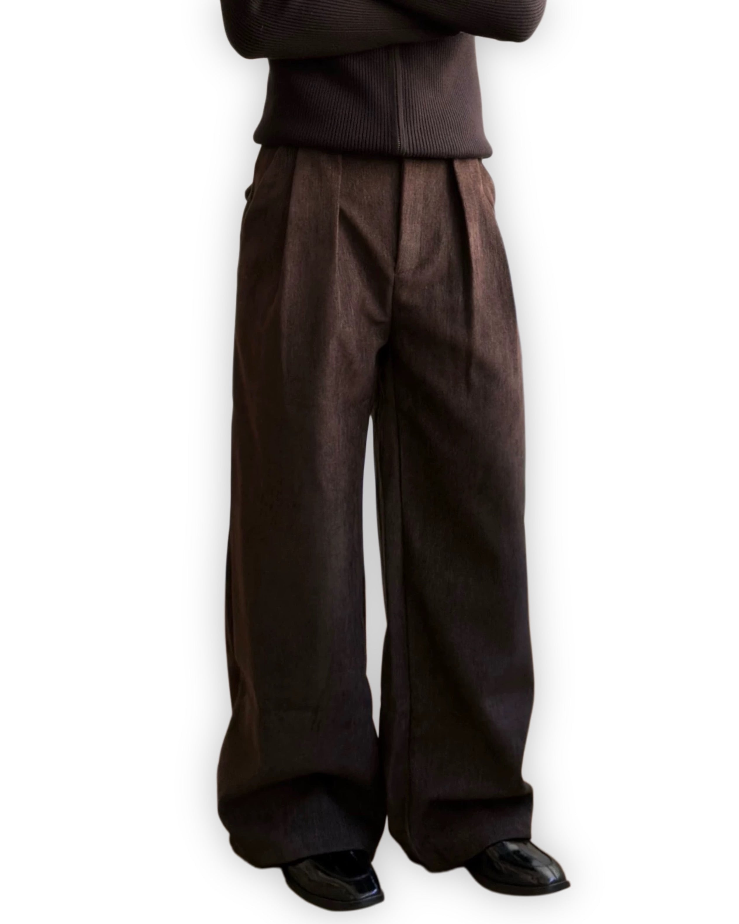 "Lapped" Pleated Trousers