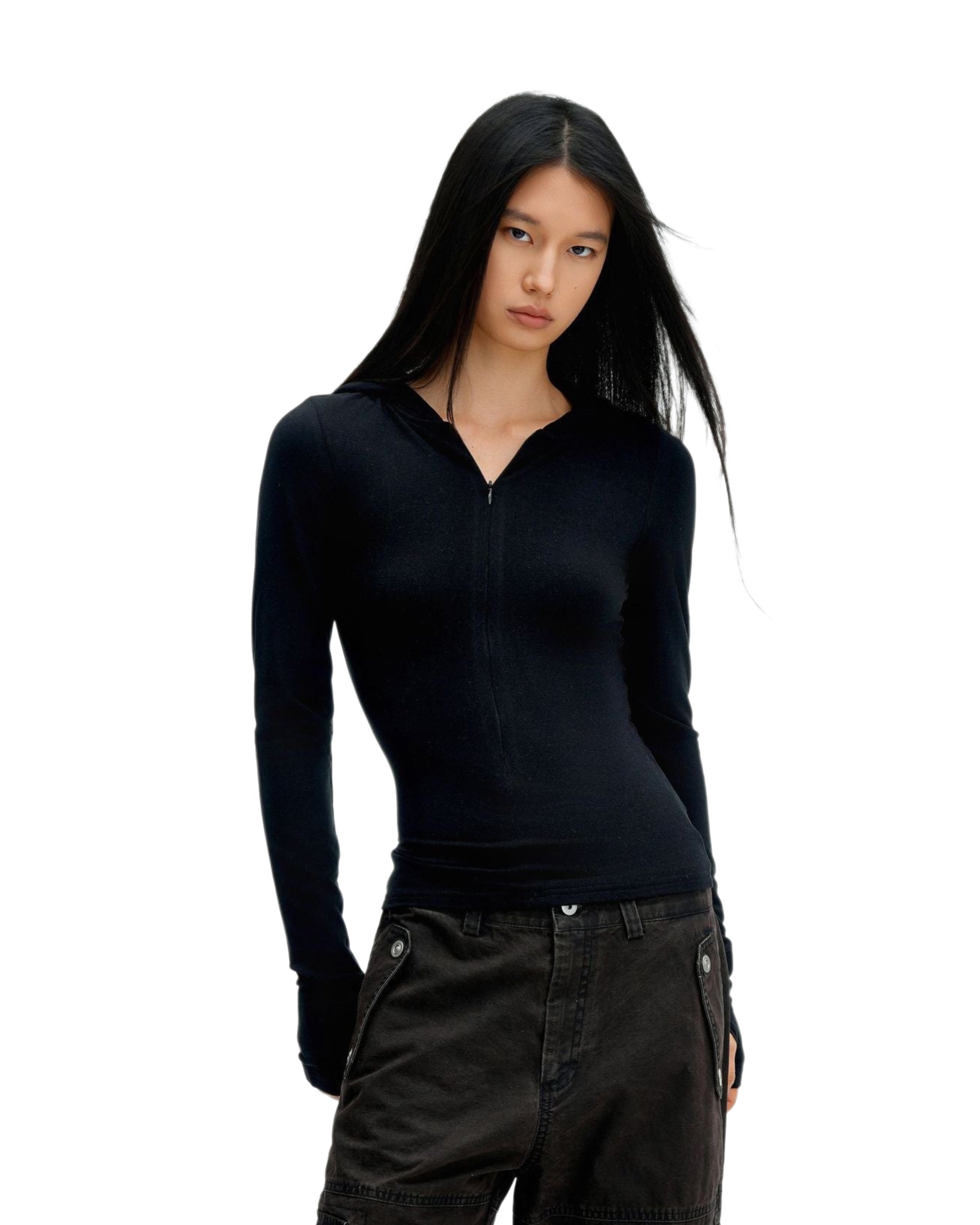 "Quarter Zip" Slim Fit Hoodie