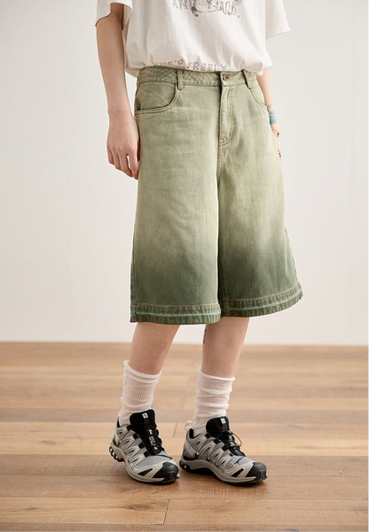 Half&Half Loose Denim Shorts