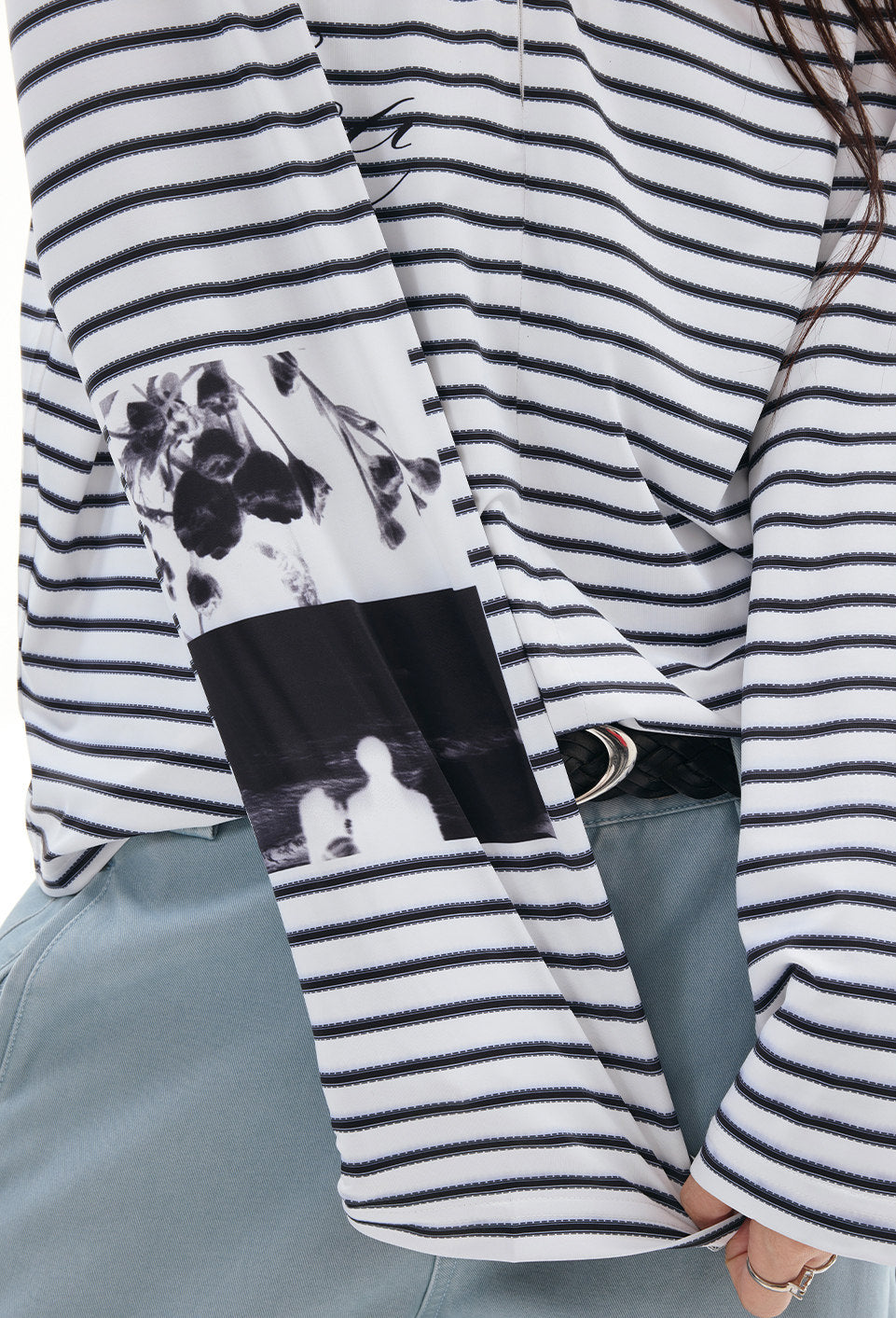 "Slogans" Striped Long Sleeve