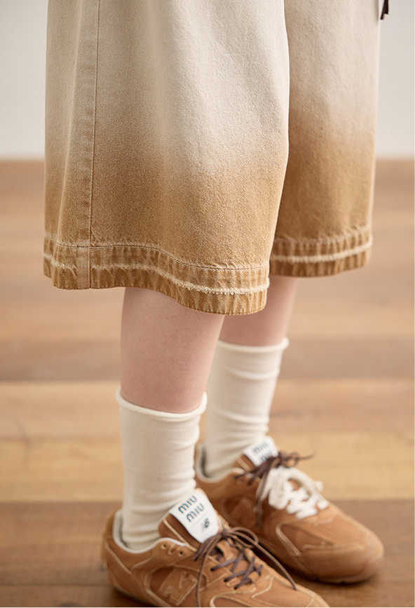 Half&Half Loose Denim Shorts