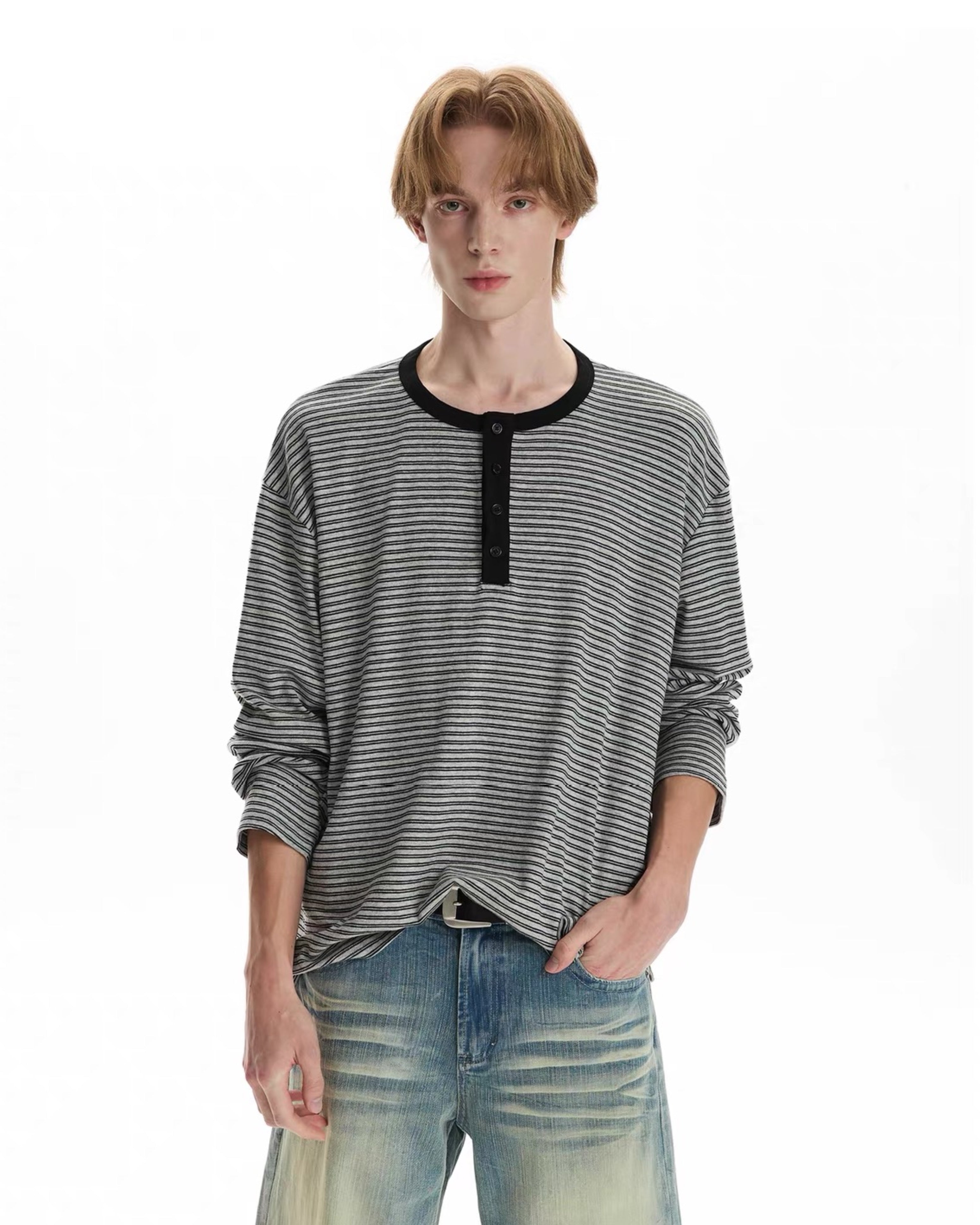 "Ringer" Striped Henley