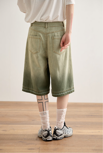 Half&Half Loose Denim Shorts