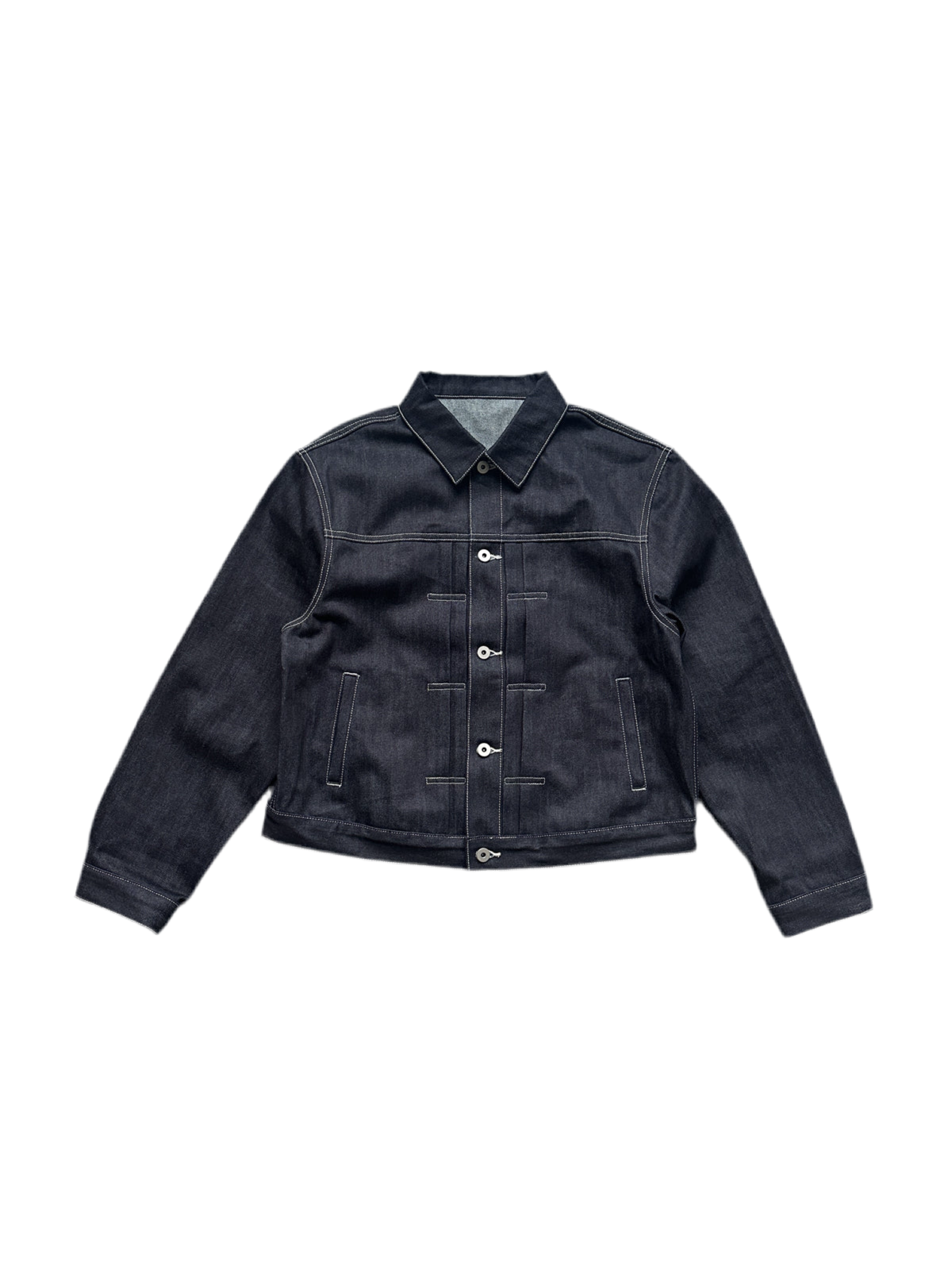 Raw Indigo & Black Cropped Denim Jacket