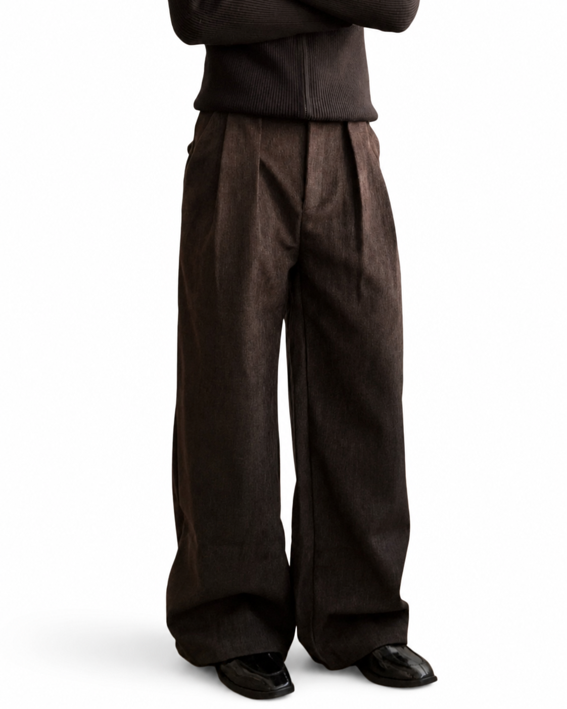 "Lapped" Pleated Trousers