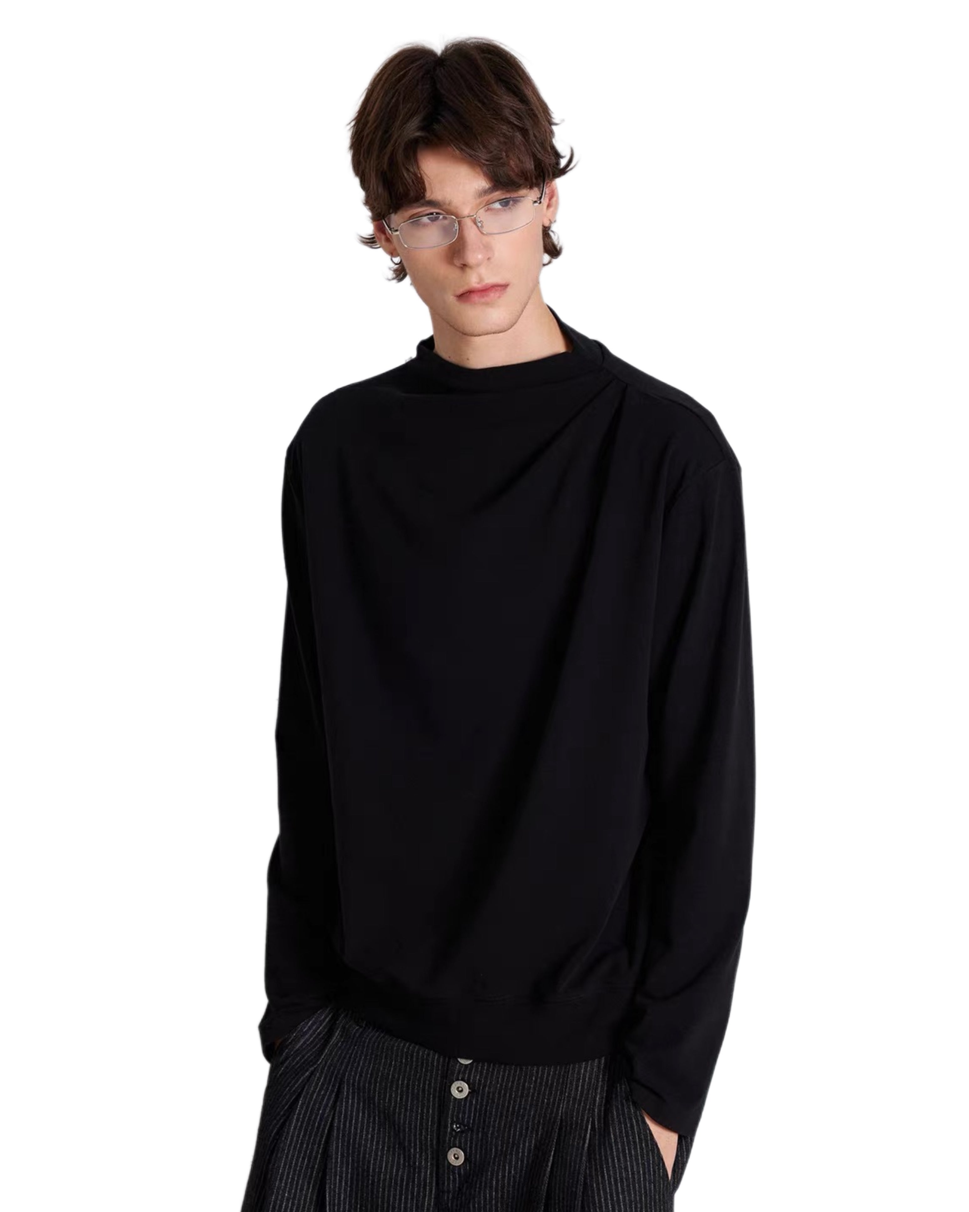 "Pleated" Long Sleeve T-Shirt