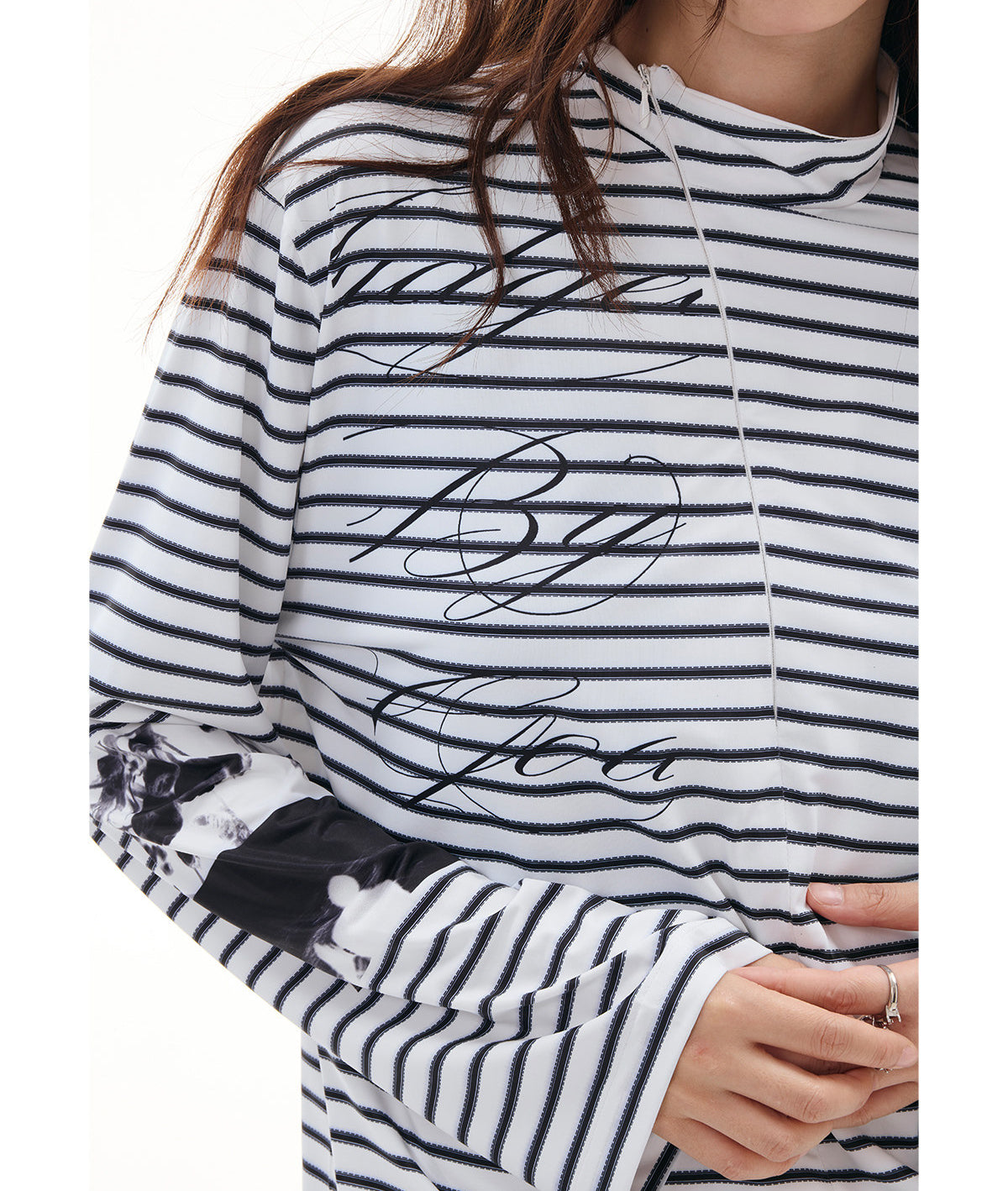 "Slogans" Striped Long Sleeve