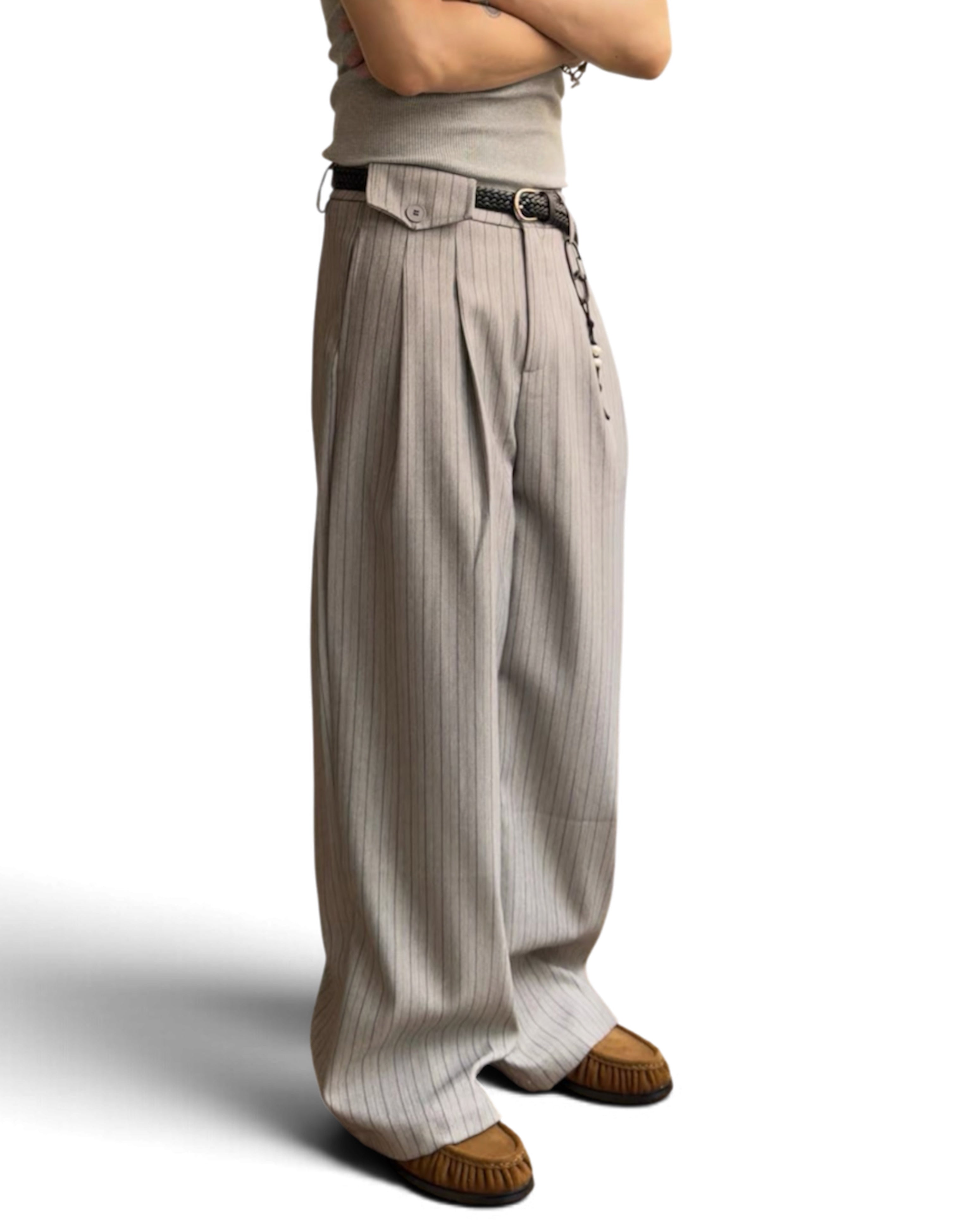 “Ledger” Pinstripe Trousers