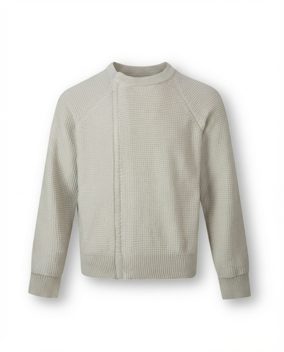 “Offset” Zip Knit