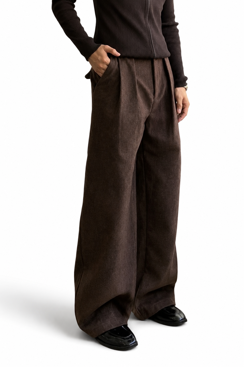 "Lapped" Pleated Trousers