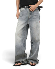 "Red Ink" Wide-Leg Jeans