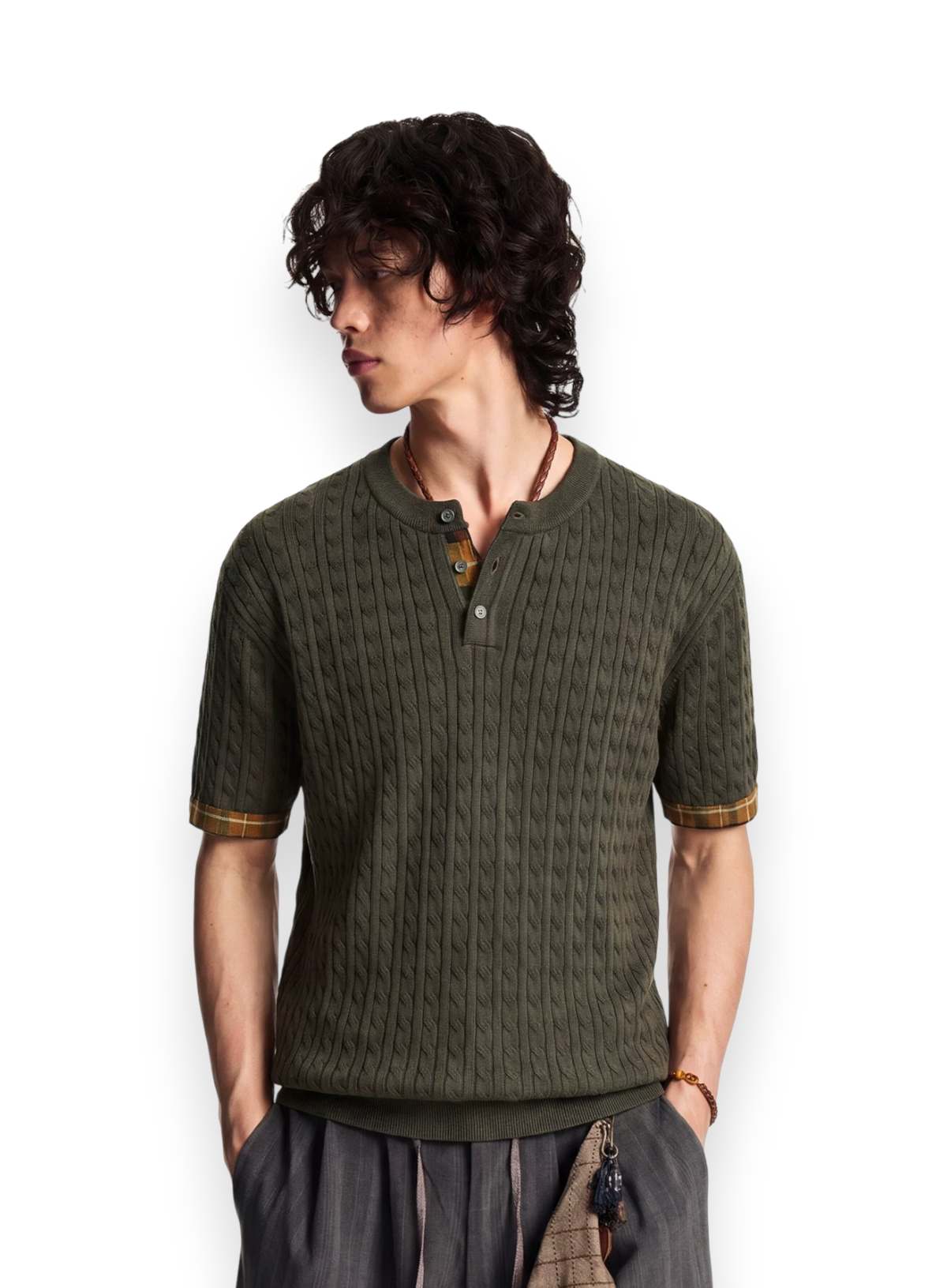 "Leaf" Henley Knit