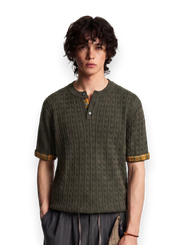 "Leaf" Henley Knit