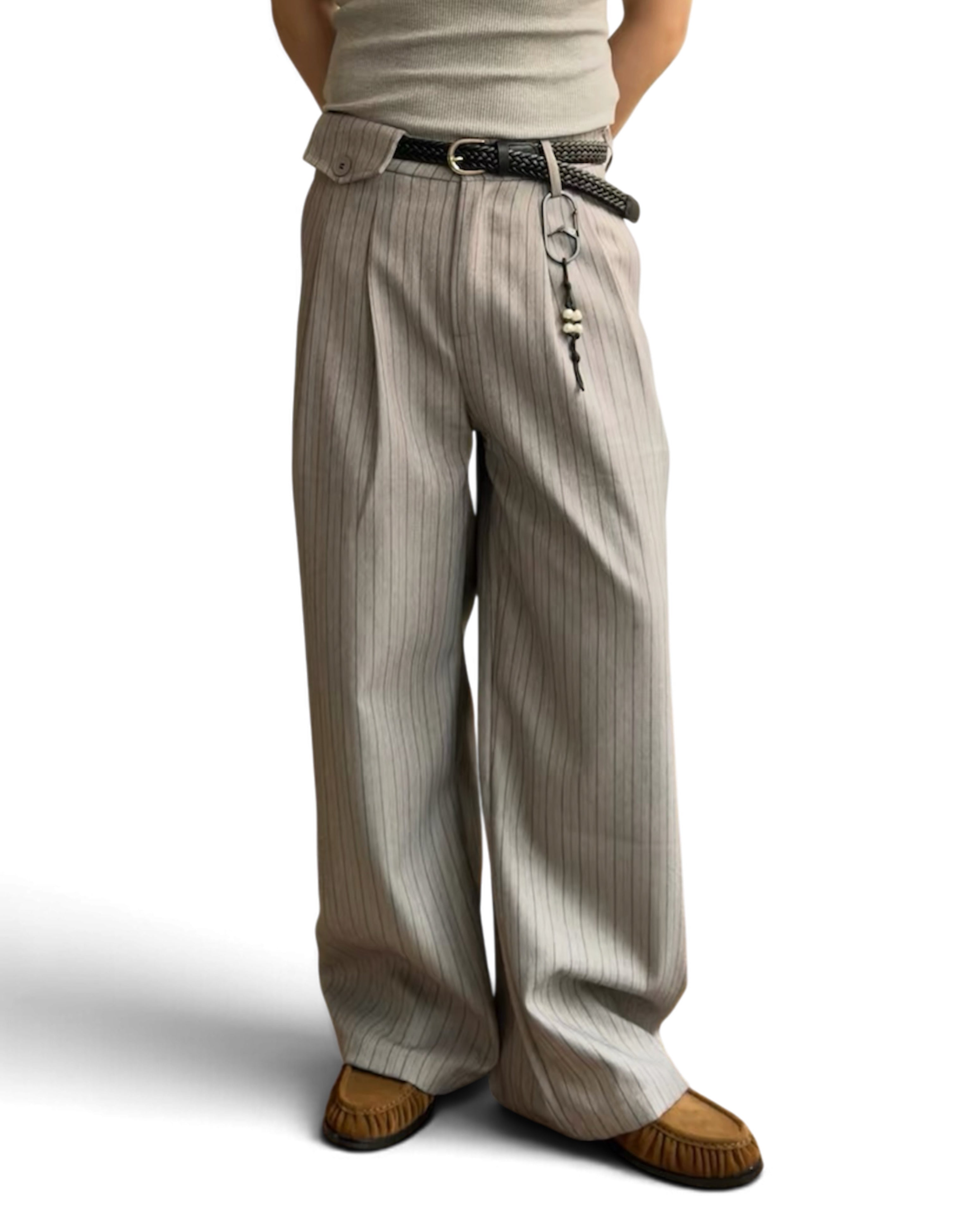 “Ledger” Pinstripe Trousers