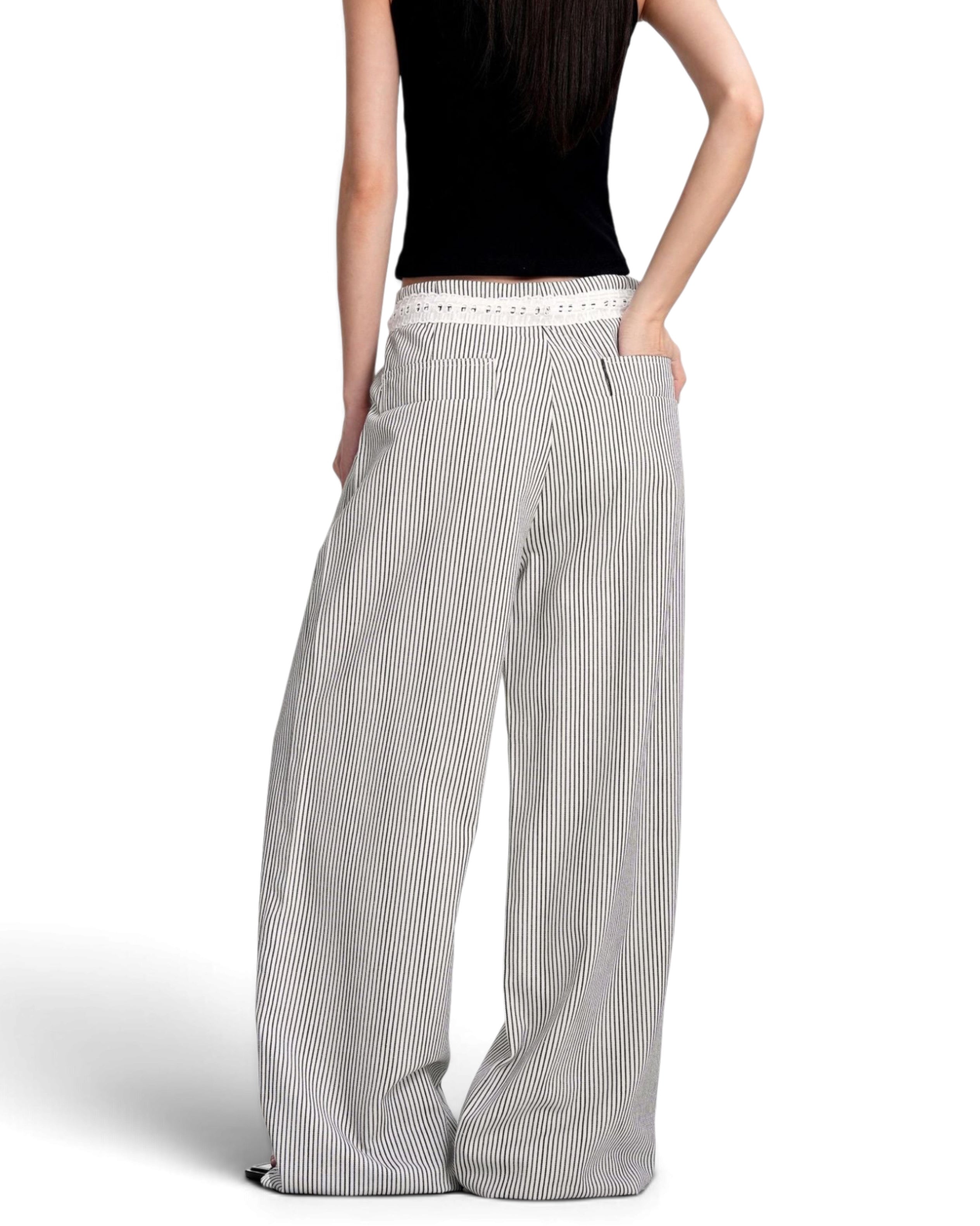 "Lace" Striped Pants