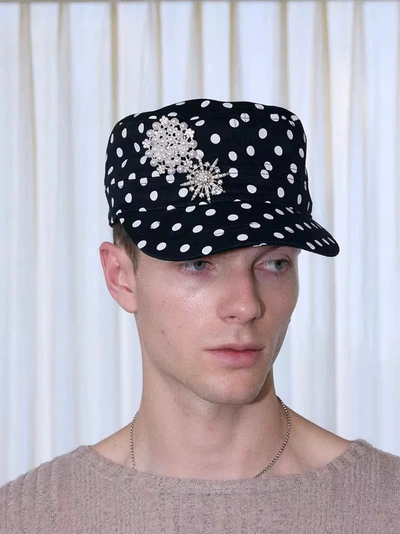 Polka Dot Embroidered Cap