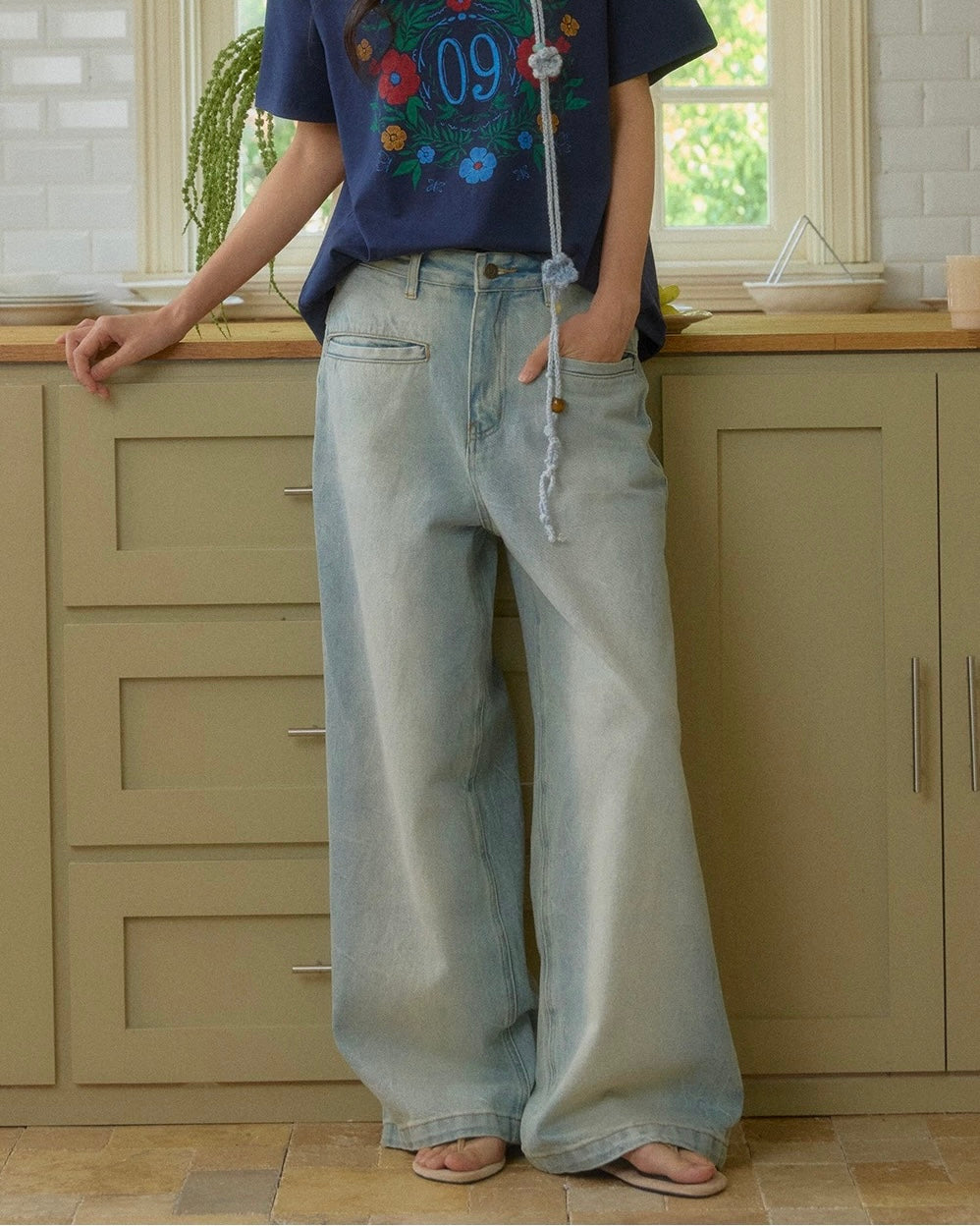 Faded Horizon Wide-Leg Jeans
