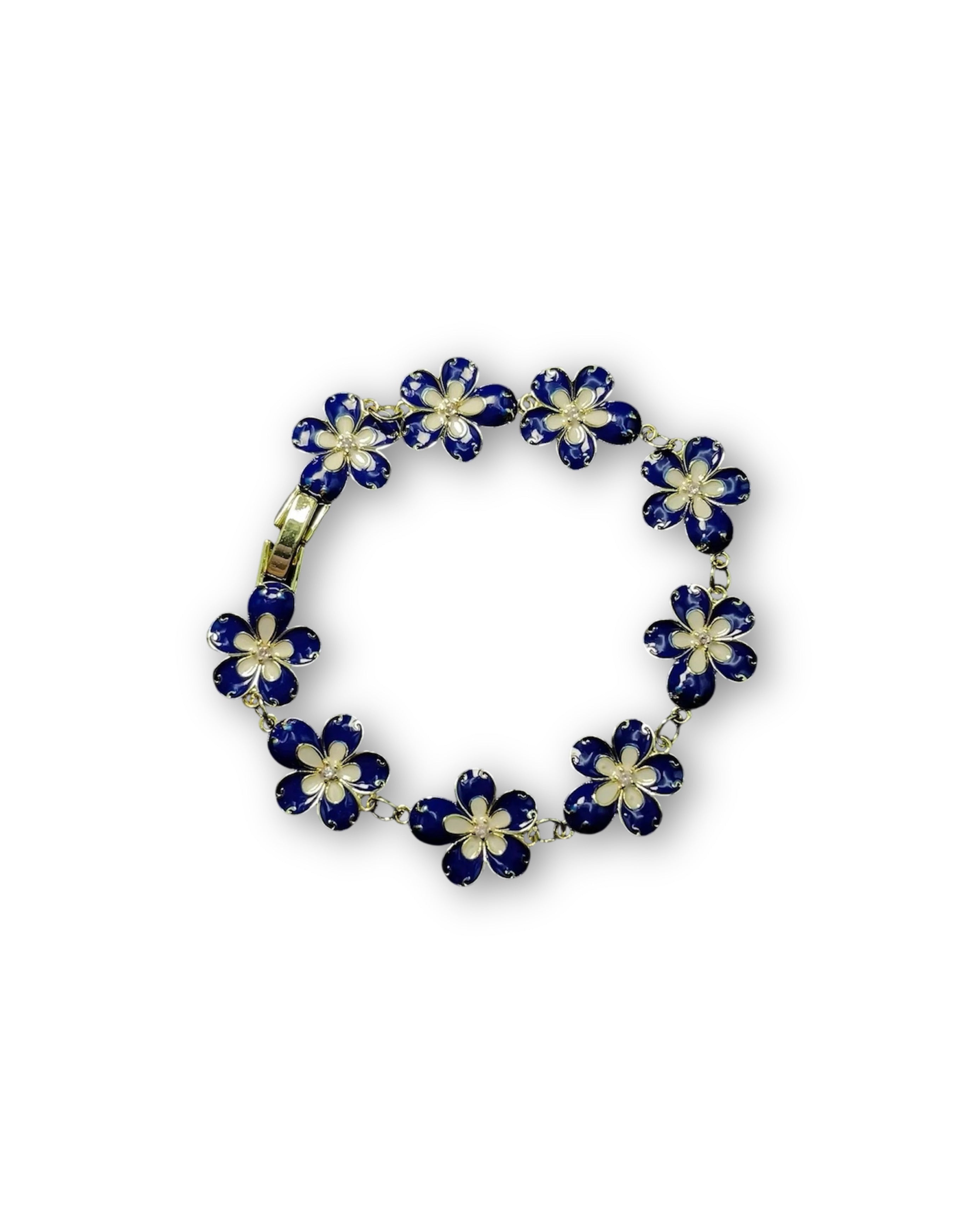 “Enamel Flower” Link Bracelet