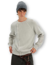 “Offset” Zip Knit