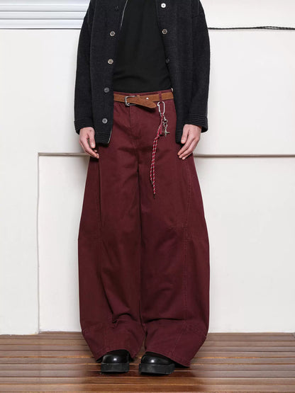Wine Red Baggy Pants