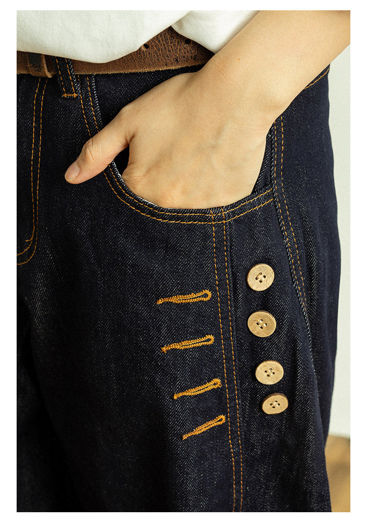 "Button" Scimitar Jeans