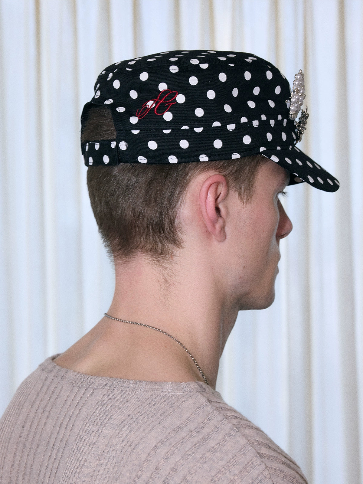 Polka Dot Embroidered Cap