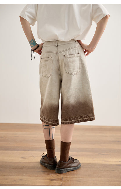 Half&Half Loose Denim Shorts