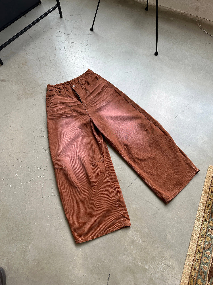 Brick Red Baggy Jeans